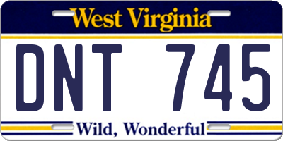 WV license plate DNT745