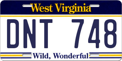WV license plate DNT748