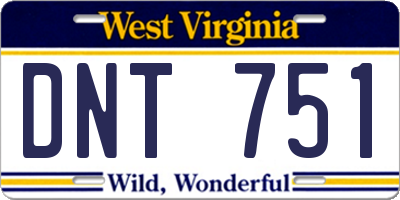 WV license plate DNT751