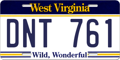 WV license plate DNT761
