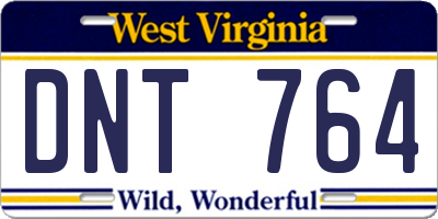 WV license plate DNT764