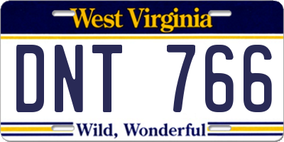 WV license plate DNT766