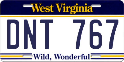 WV license plate DNT767