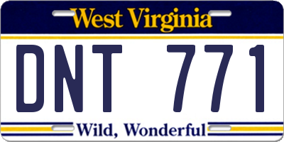 WV license plate DNT771
