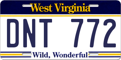 WV license plate DNT772