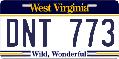 WV license plate DNT773