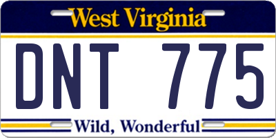 WV license plate DNT775