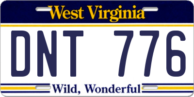 WV license plate DNT776