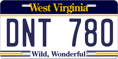 WV license plate DNT780