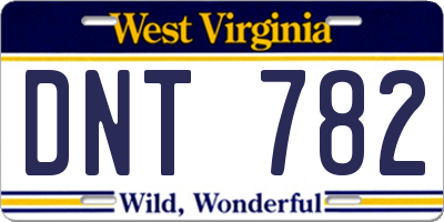 WV license plate DNT782