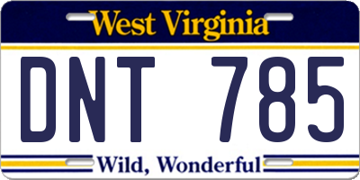 WV license plate DNT785