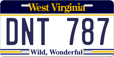 WV license plate DNT787