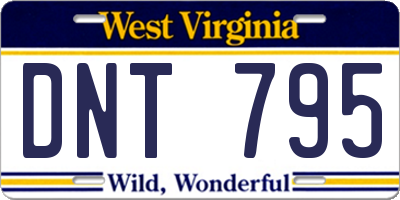 WV license plate DNT795