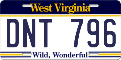 WV license plate DNT796