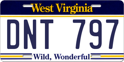WV license plate DNT797