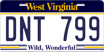 WV license plate DNT799