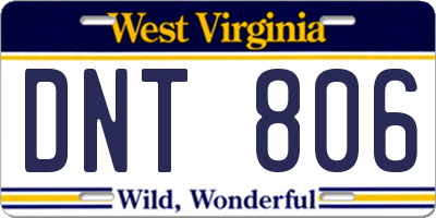 WV license plate DNT806
