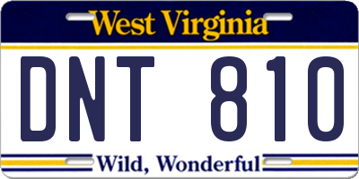 WV license plate DNT810