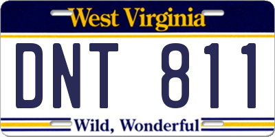 WV license plate DNT811