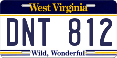 WV license plate DNT812