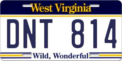 WV license plate DNT814