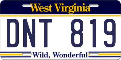 WV license plate DNT819