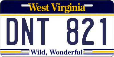 WV license plate DNT821