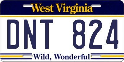 WV license plate DNT824
