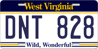 WV license plate DNT828