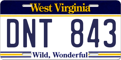 WV license plate DNT843