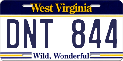WV license plate DNT844