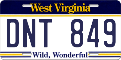 WV license plate DNT849