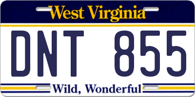 WV license plate DNT855