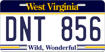 WV license plate DNT856