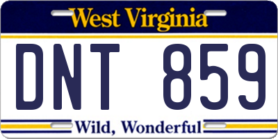 WV license plate DNT859