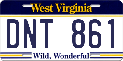 WV license plate DNT861