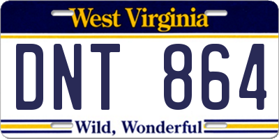 WV license plate DNT864