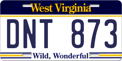 WV license plate DNT873