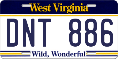 WV license plate DNT886