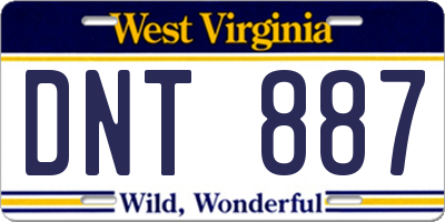 WV license plate DNT887