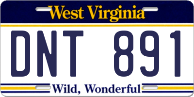 WV license plate DNT891