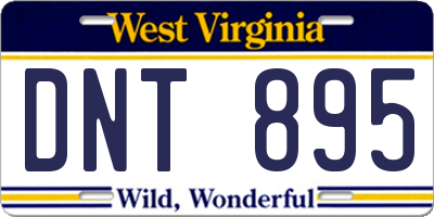 WV license plate DNT895