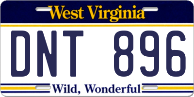 WV license plate DNT896