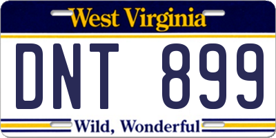 WV license plate DNT899
