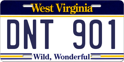 WV license plate DNT901