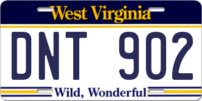 WV license plate DNT902