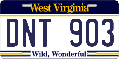 WV license plate DNT903