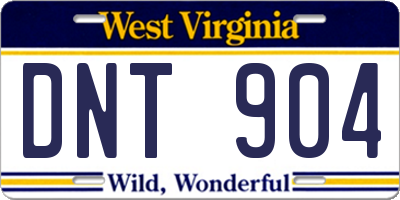 WV license plate DNT904