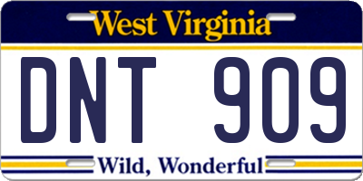 WV license plate DNT909