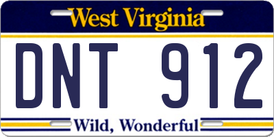 WV license plate DNT912